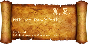 Müncz Renátó névjegykártya
